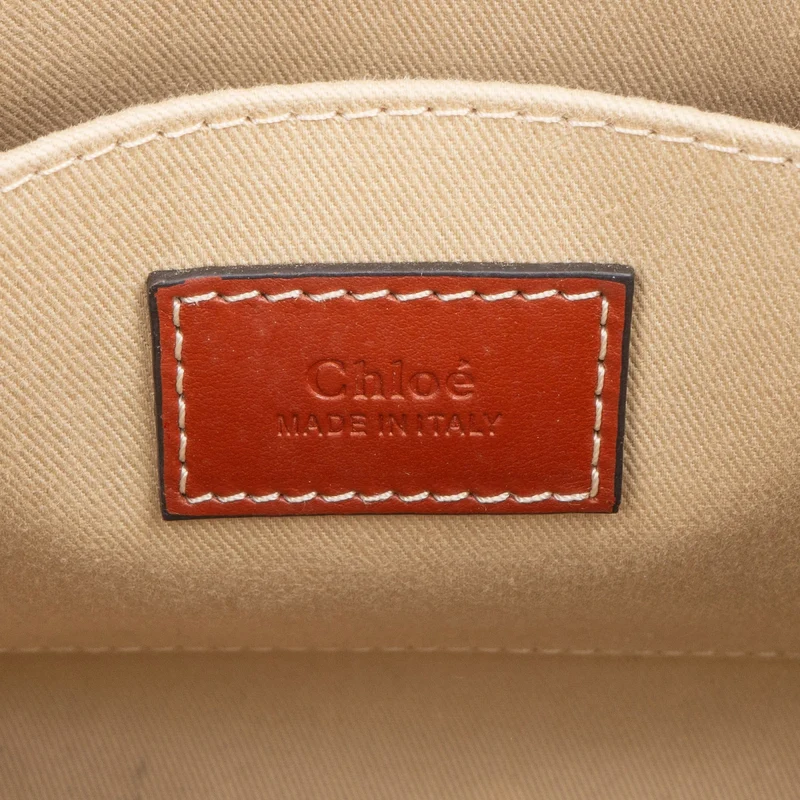 Chloé Canvas Small Woody Tote Crossbody Handbag