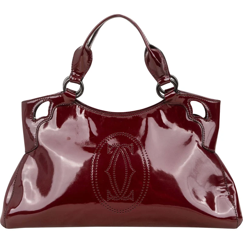 Cartier Patent Leather Marcello Tote Handbag
