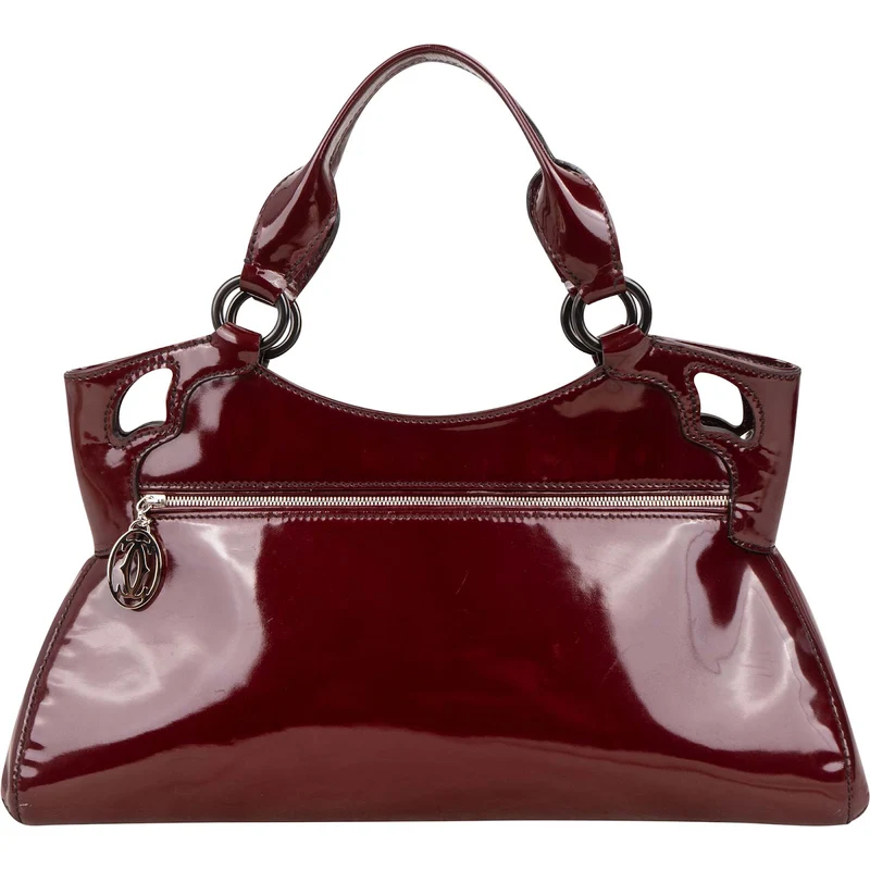 Cartier Patent Leather Marcello Tote Handbag