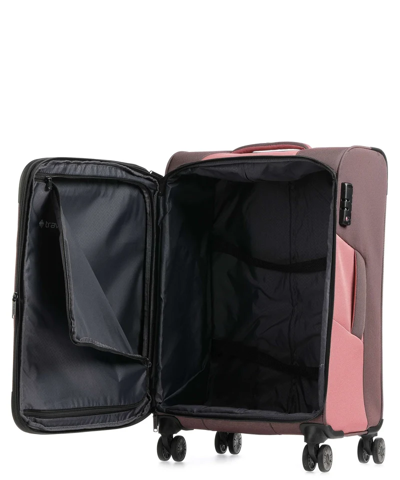 Travelite Viia 4-Rollen Trolley Set frühlingsrose