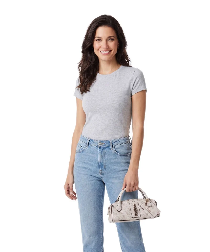 Guess Yvonne Logo Mini Handtasche stone logo
