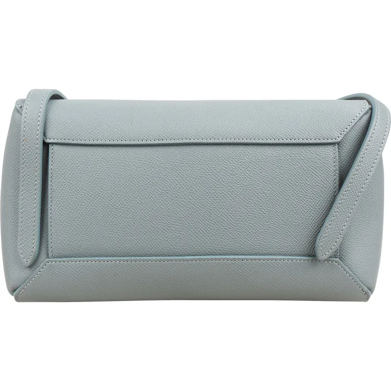 Celine Light Blue Leather Grained Calfskin Belt Handbag