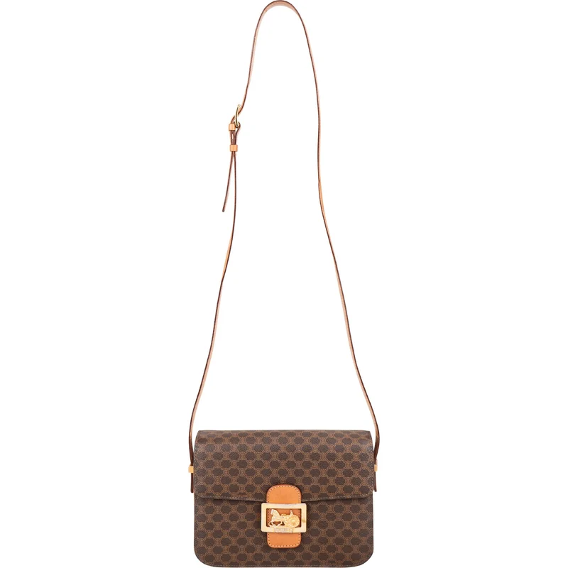 Celine Monogram Macadam Horse Triomphe Crossbody Bag