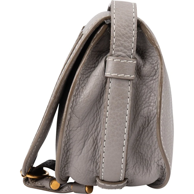 Chloé Grained Leather Marcie Small Saddle Crossbody Bag