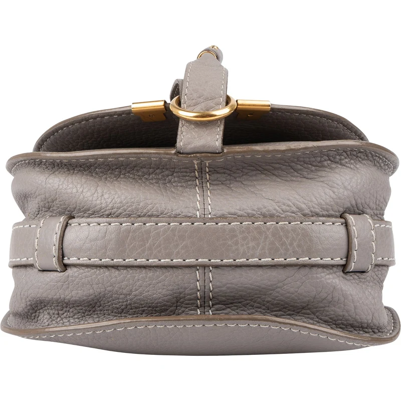 Chloé Grained Leather Marcie Small Saddle Crossbody Bag