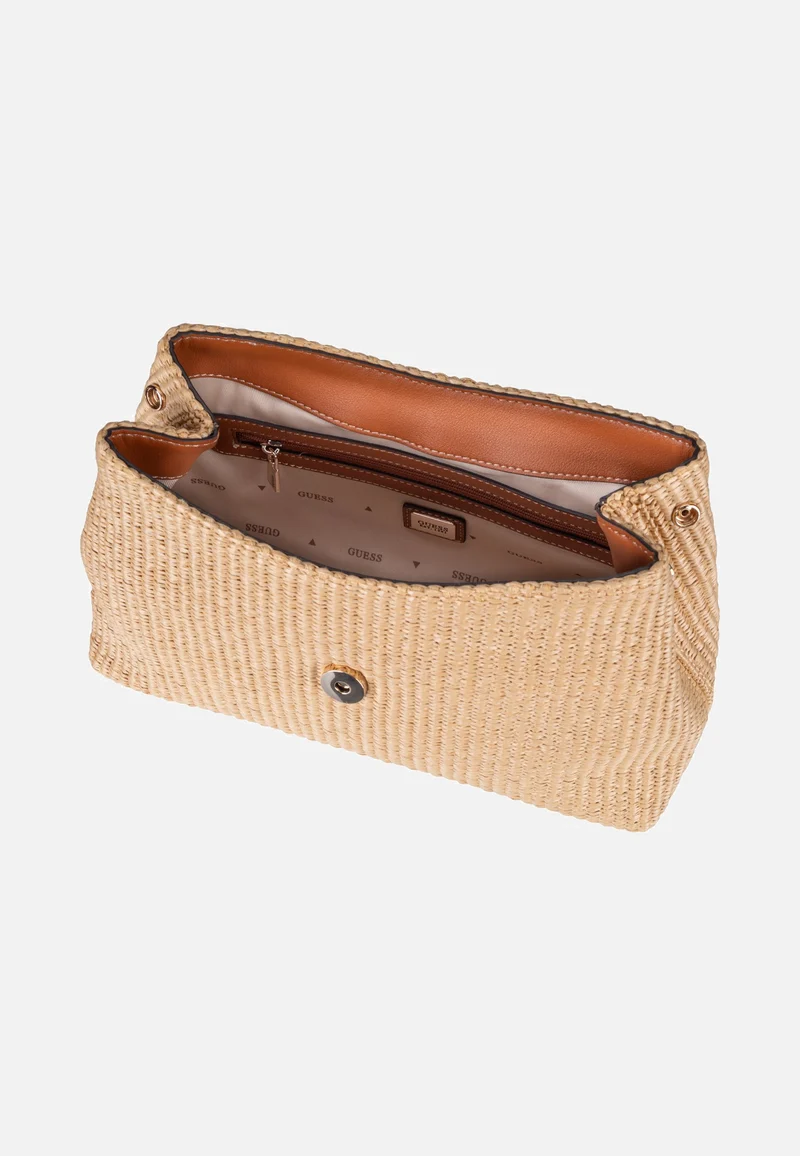 Maggie Straw Flap 53190 Natural/Caramel - Schultertasche