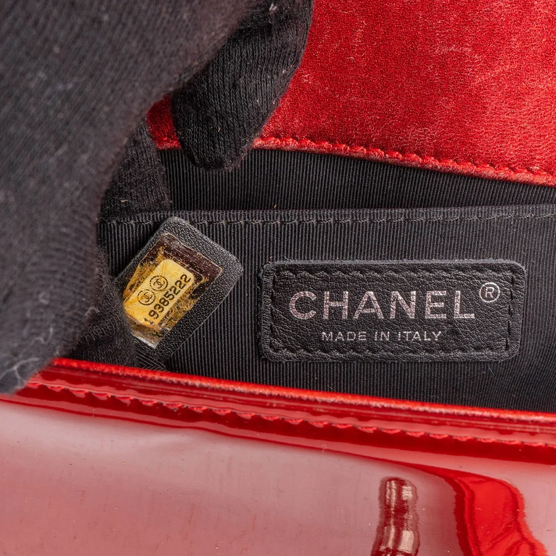 Chanel Quilted Patent Leather Small Boy Single Flap Crossbody Bag