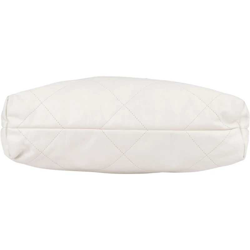 Chanel 22 White Quilted Lambskin Hobo Shoulder Bag