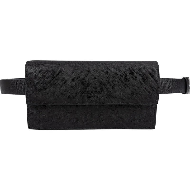 Prada Black Saffiano Leather Crossbody Belt Bag