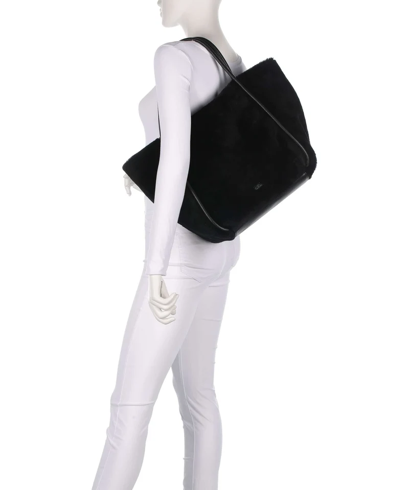 Abro Shearling Willow Shopper black/nickel