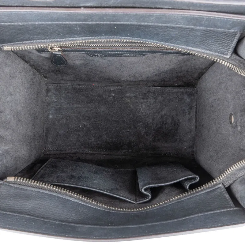 Céline Black Grained Leather Luggage Handbag
