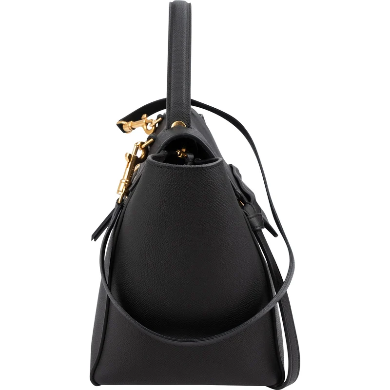 Céline Black Leather Grained Calfskin Belt Handbag