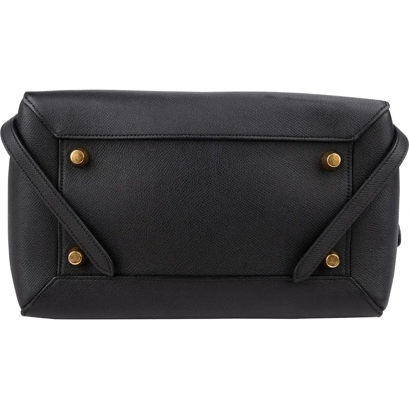 Céline Black Leather Grained Calfskin Belt Handbag