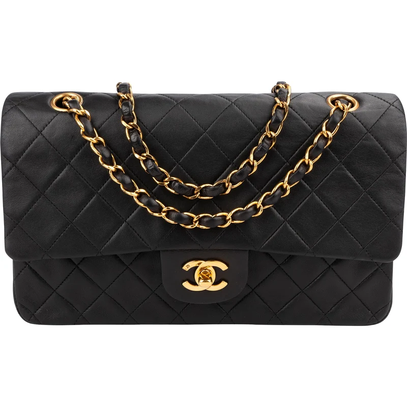 Chanel Quilted Lambskin Medium 24K Gold Double Flap Shoulder Bag