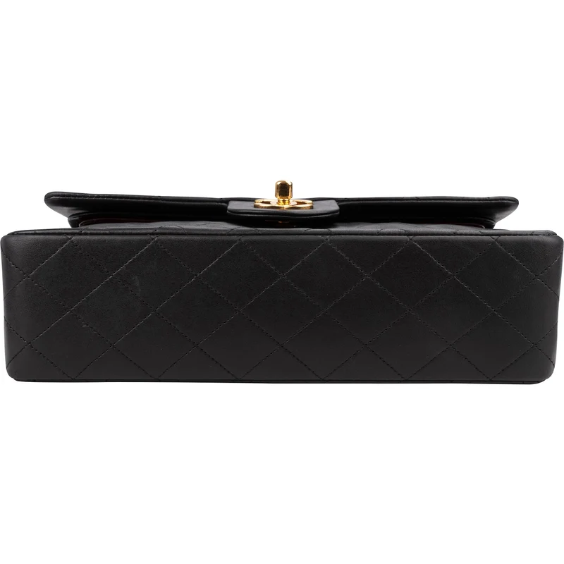 Chanel Quilted Lambskin Medium 24K Gold Double Flap Shoulder Bag