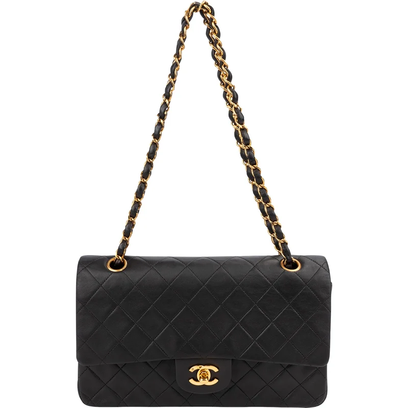 Chanel Quilted Lambskin Medium 24K Gold Double Flap Shoulder Bag