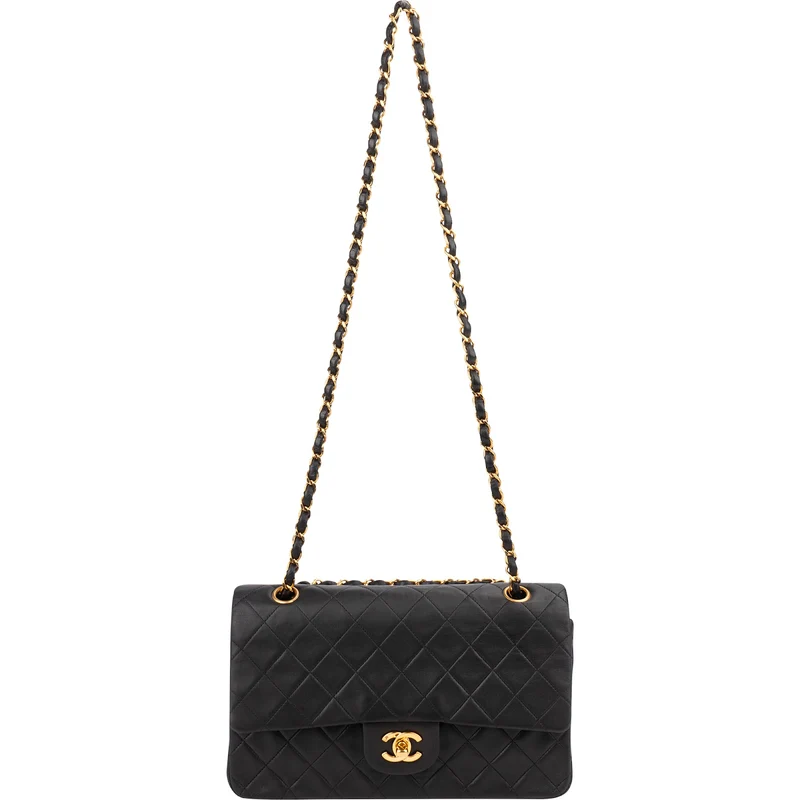 Chanel Quilted Lambskin Medium 24K Gold Double Flap Shoulder Bag