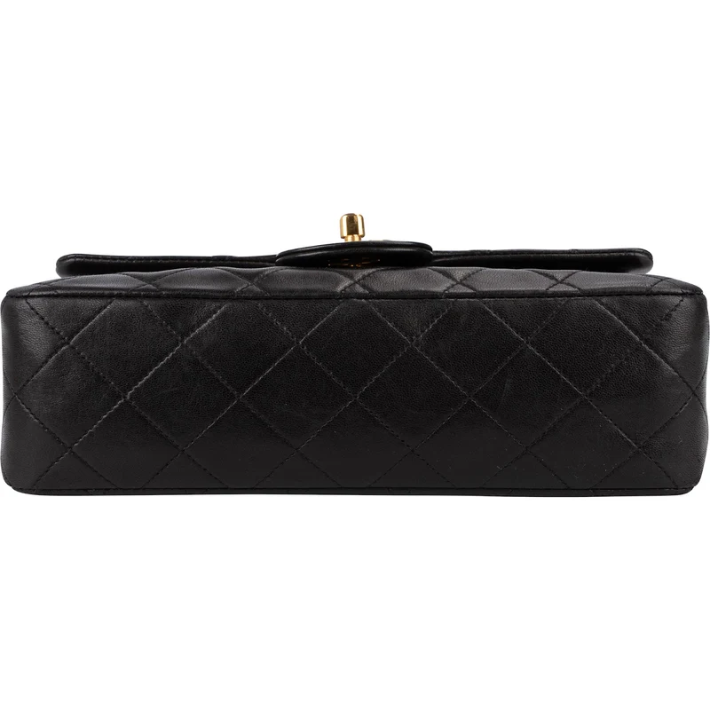 Chanel Quilted Lambskin 24K Gold Small Double Flap Shoulder Bag