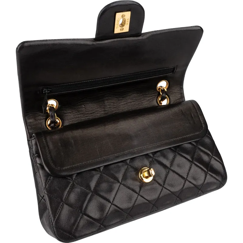 Chanel Quilted Lambskin 24K Gold Small Double Flap Shoulder Bag