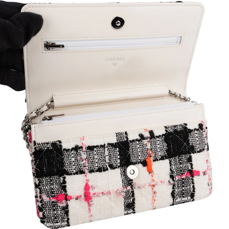 Chanel Limited Multicolor Tweed Wallet On Chain Crossbody Bag