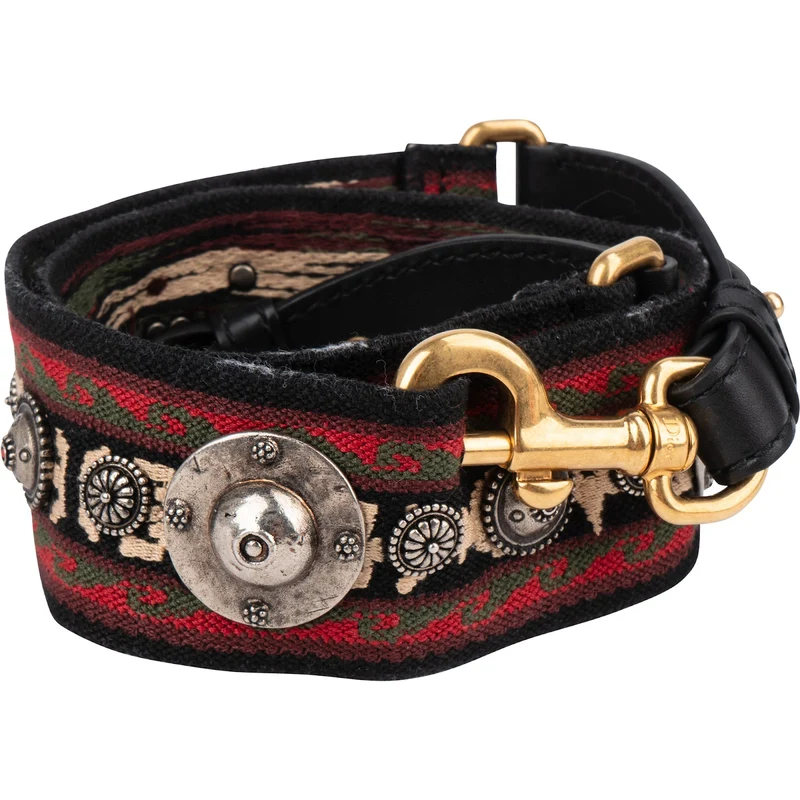 Christian Dior Embroidered Monogram Canvas Studded Medallions Bag Strap