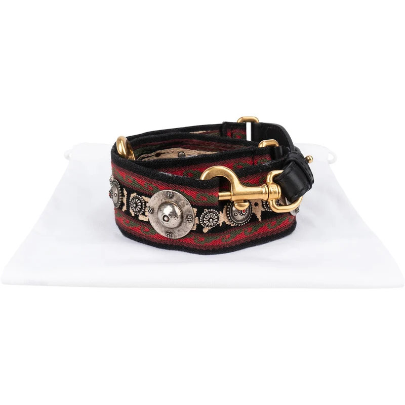 Christian Dior Embroidered Monogram Canvas Studded Medallions Bag Strap