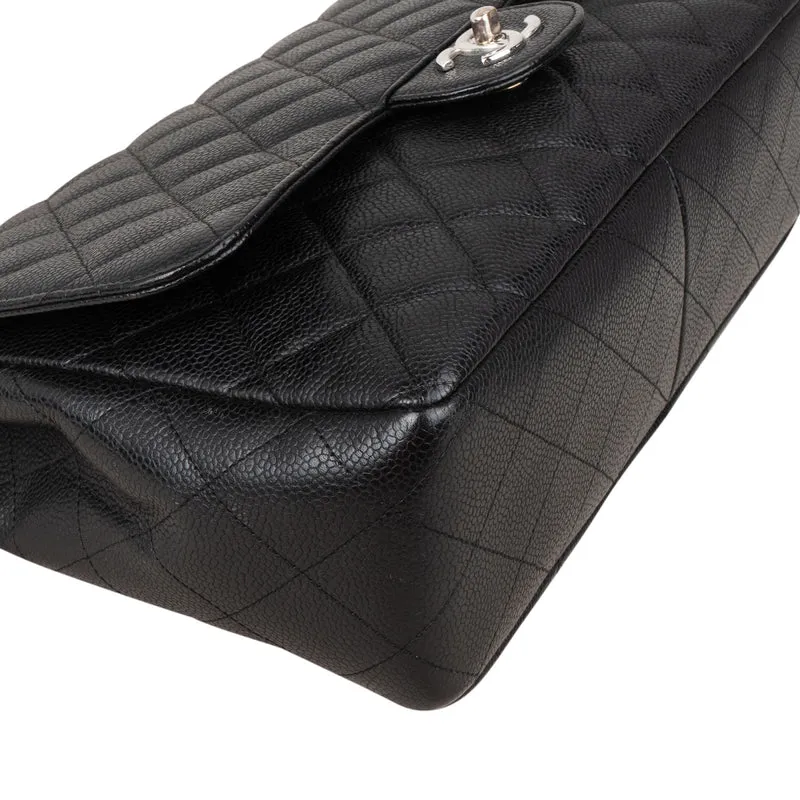 Chanel Quilted Caviar Leather Jumbo Single Flap Crossbody Bag