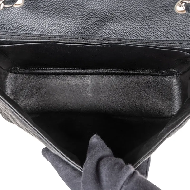 Chanel Quilted Caviar Leather Jumbo Single Flap Crossbody Bag