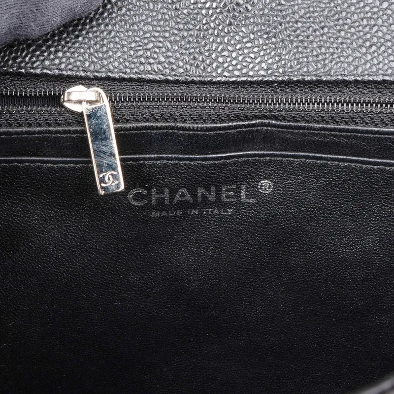 Chanel Quilted Caviar Leather Jumbo Single Flap Crossbody Bag