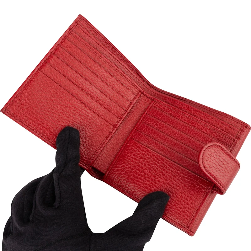 Gucci Pebbled Leather Interlocking G Compact Wallet