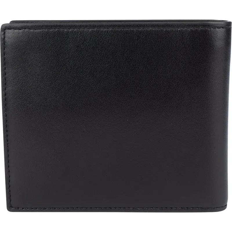 Saint Laurent Leather YSL Shield Patch Bifold Wallet