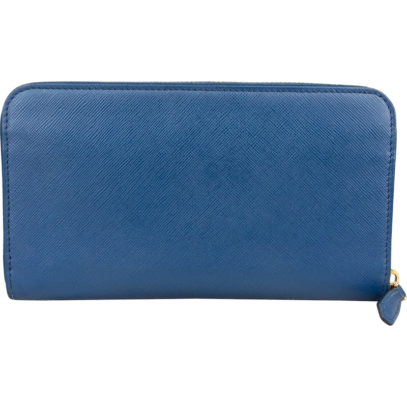 Prada Saffiano Metal Leather Zip Around Wallet