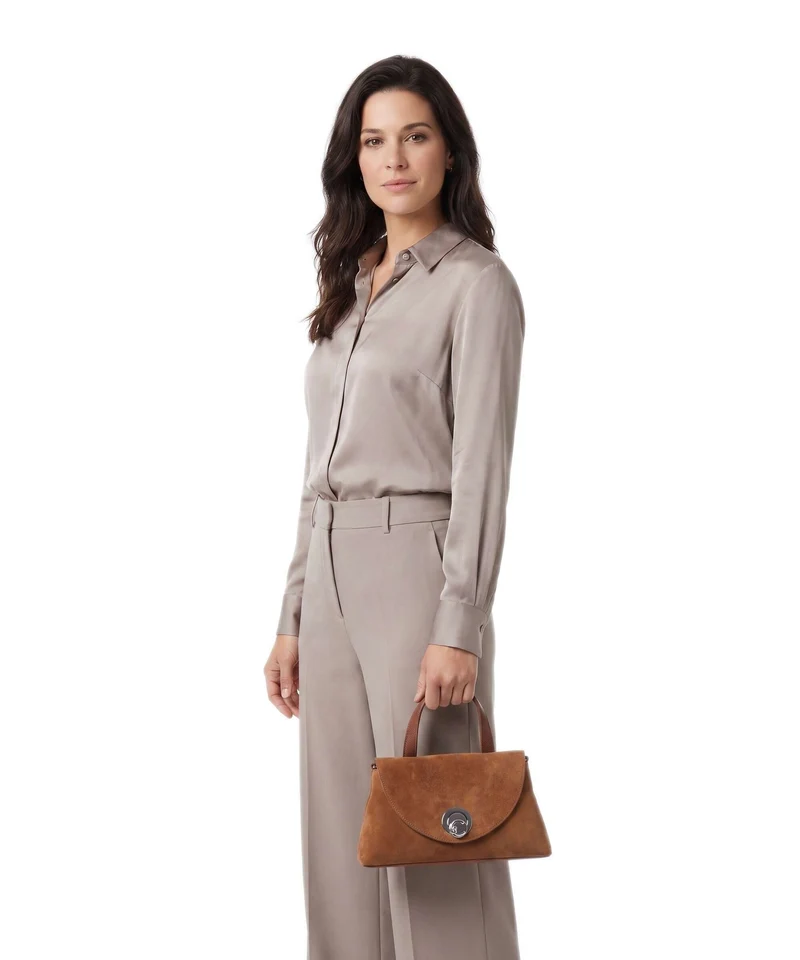 Coccinelle Nikla Suede Handtasche cognac