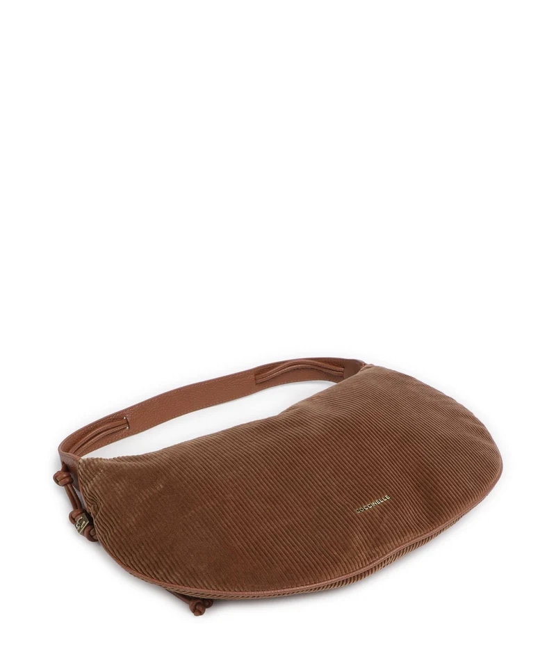 Coccinelle Thess Corduroy Beuteltasche cognac