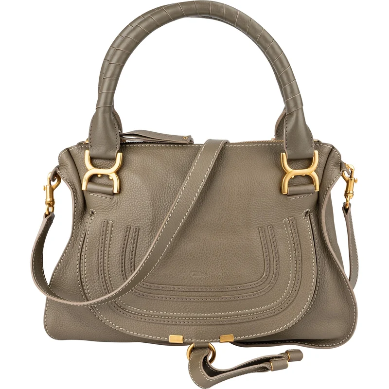 Chloé Grained Calfskin Marcie Double Carry Handbag