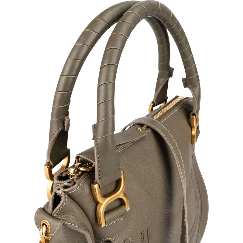 Chloé Grained Calfskin Marcie Double Carry Handbag