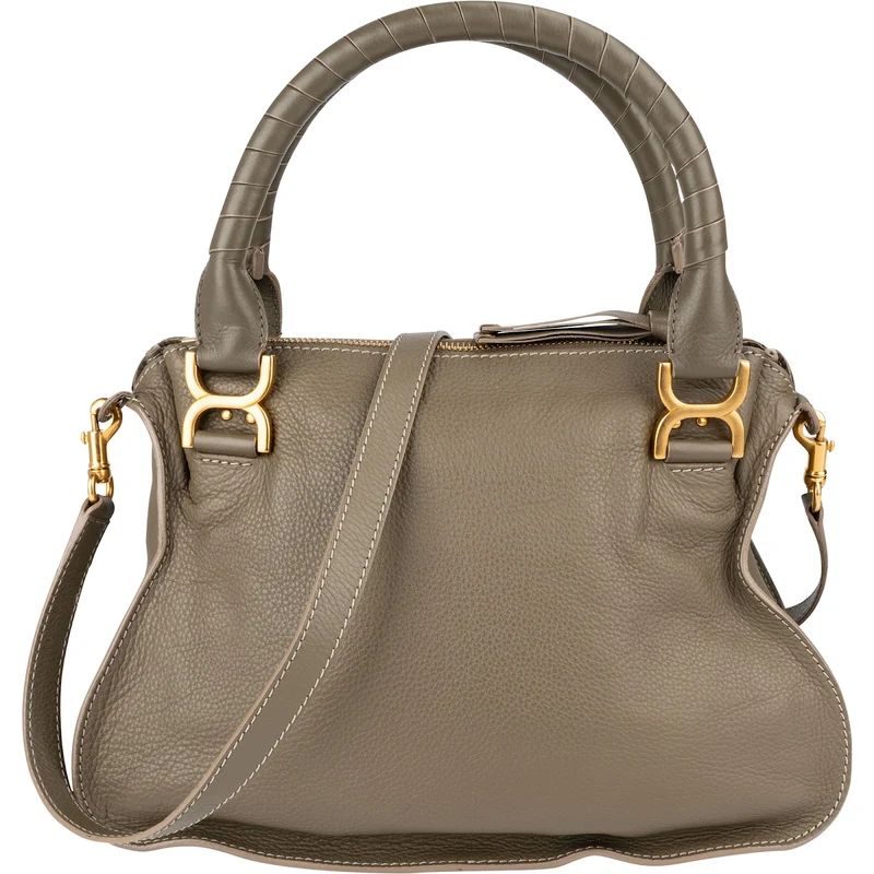 Chloé Grained Calfskin Marcie Double Carry Handbag