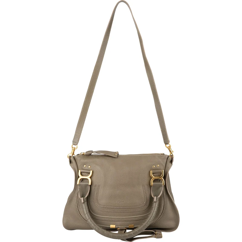 Chloé Grained Calfskin Marcie Double Carry Handbag