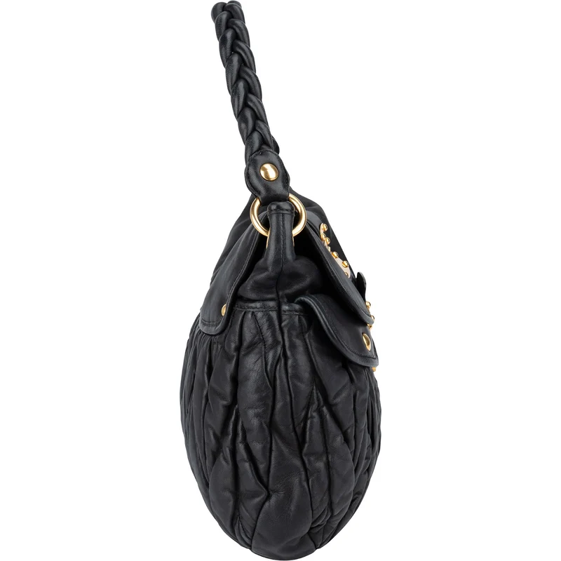 Miu Miu Matelassé Nappa Leather Coffer Hobo City Shoulder Bag