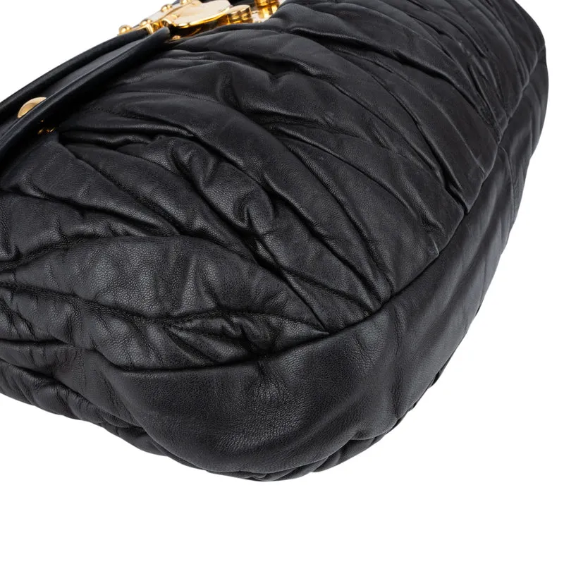 Miu Miu Matelassé Nappa Leather Coffer Hobo City Shoulder Bag