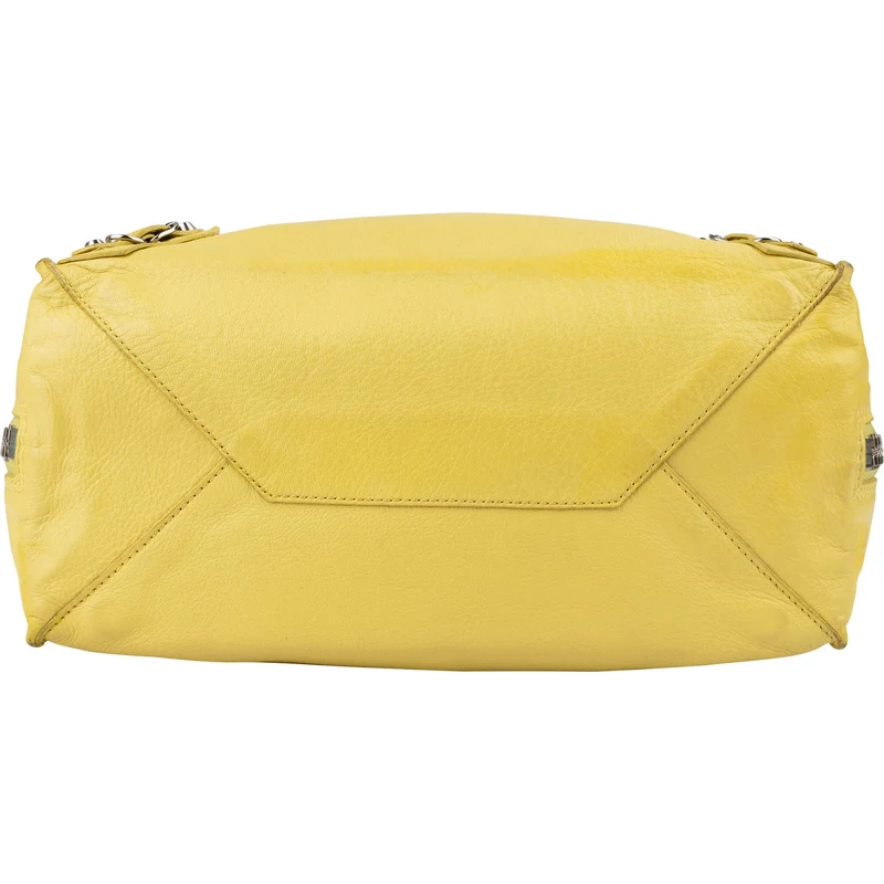 Balenciaga Leather Paper Look Side Zip Tote Handbag