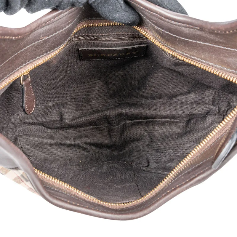 Burberry Nova-Check Monogram Equestrian Knight Shoulder Bag