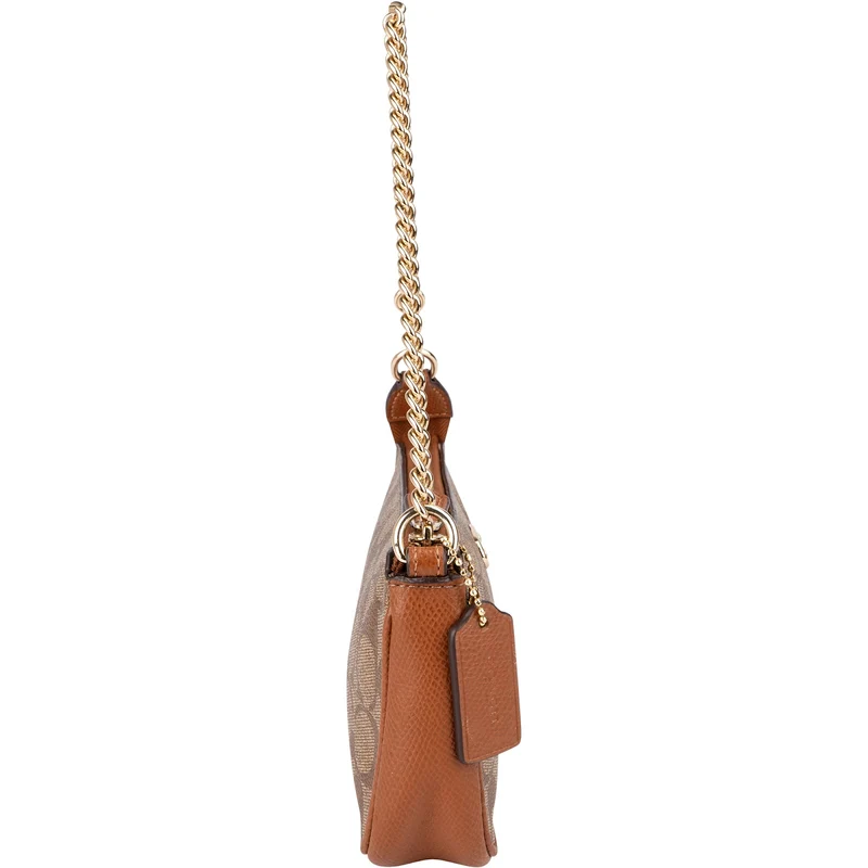 Coach Monogram Signature Canvas Chain Pochette Accessoires Handbag