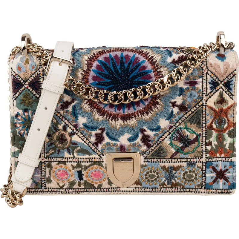 Christin Dior Limited Fabric Embroidered Kaleidiorscopie Diorama Shoulder Crossbody Bag