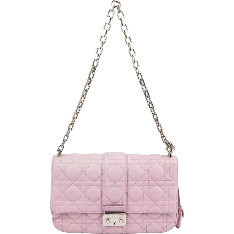 Christian Dior Pink Quilted Leather Diorama Shoulder Bag