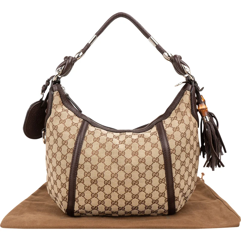 Gucci Monogram GG Canvas Indy Hobo Shoulder Bag