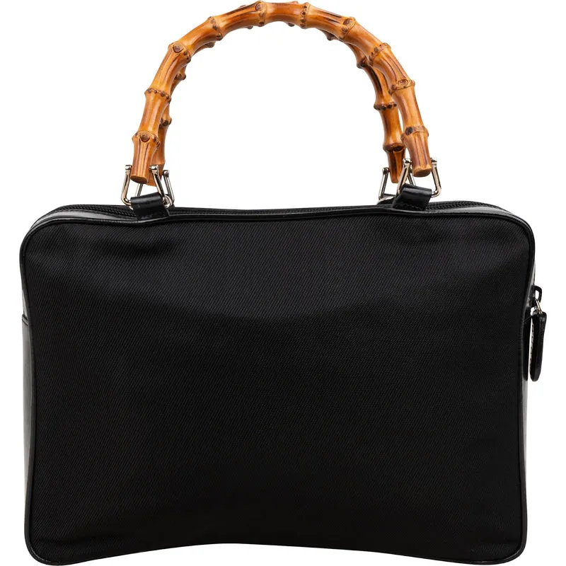 Gucci Nylon Bamboo Top Handle Handbag