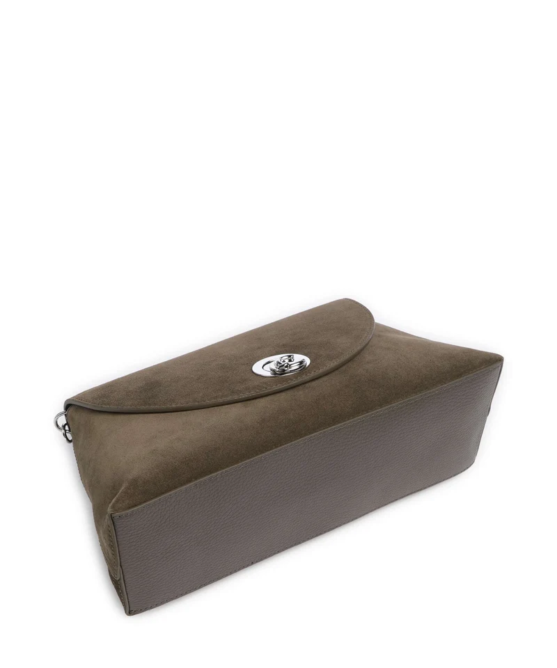Coccinelle Nikla Suede Schultertasche fango