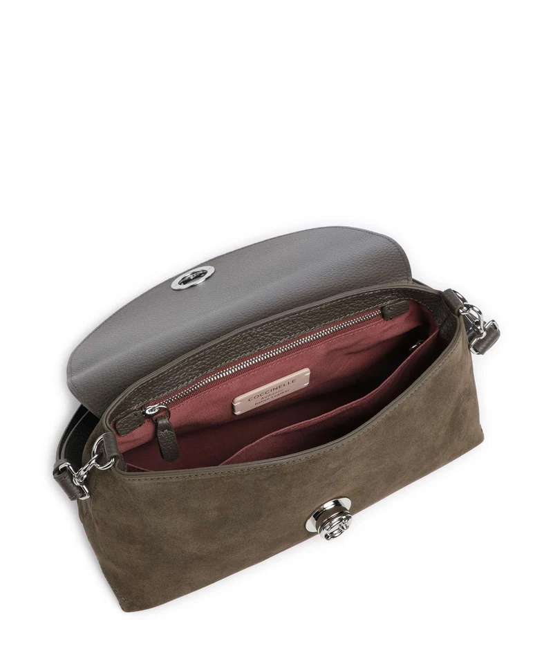 Coccinelle Nikla Suede Schultertasche fango