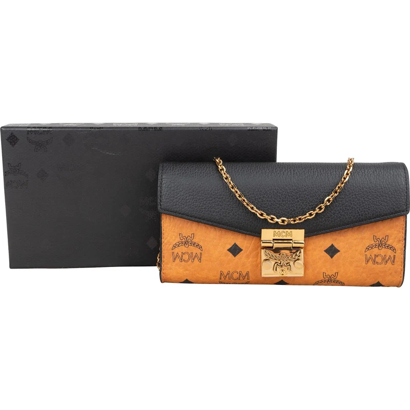 MCM Monogram Visetos Patricia Wallet On Chain Crossbody Bag